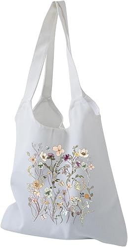 KIEKIECOO Bolsa de lona negra estética personalizada personalizada reutilizable bolsas de comestibles florales arte compras bolsa de hombro disponible en Yaxa Costa Rica