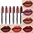 evpct 6Pcs Matte Lip Crayon Bar Set, Maroon Plum Purple Nude Brown Brownish Red Rose Orange Matte Lipsticks, Long Lasting Waterproof Lips Stick for Women, Creamy Smooth High Pigment Velvet Lipstick