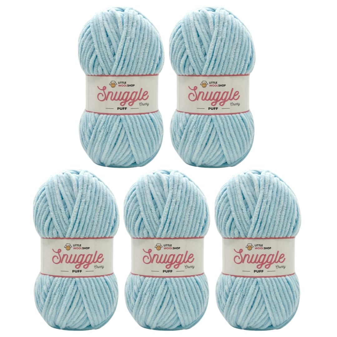 LittleWoolShop Snuggle Puff Chunky Chenille Yarn 100g - 100% Supersoft Polyester (Sherbet Fizz 6F19, Pack of 5) — image 1