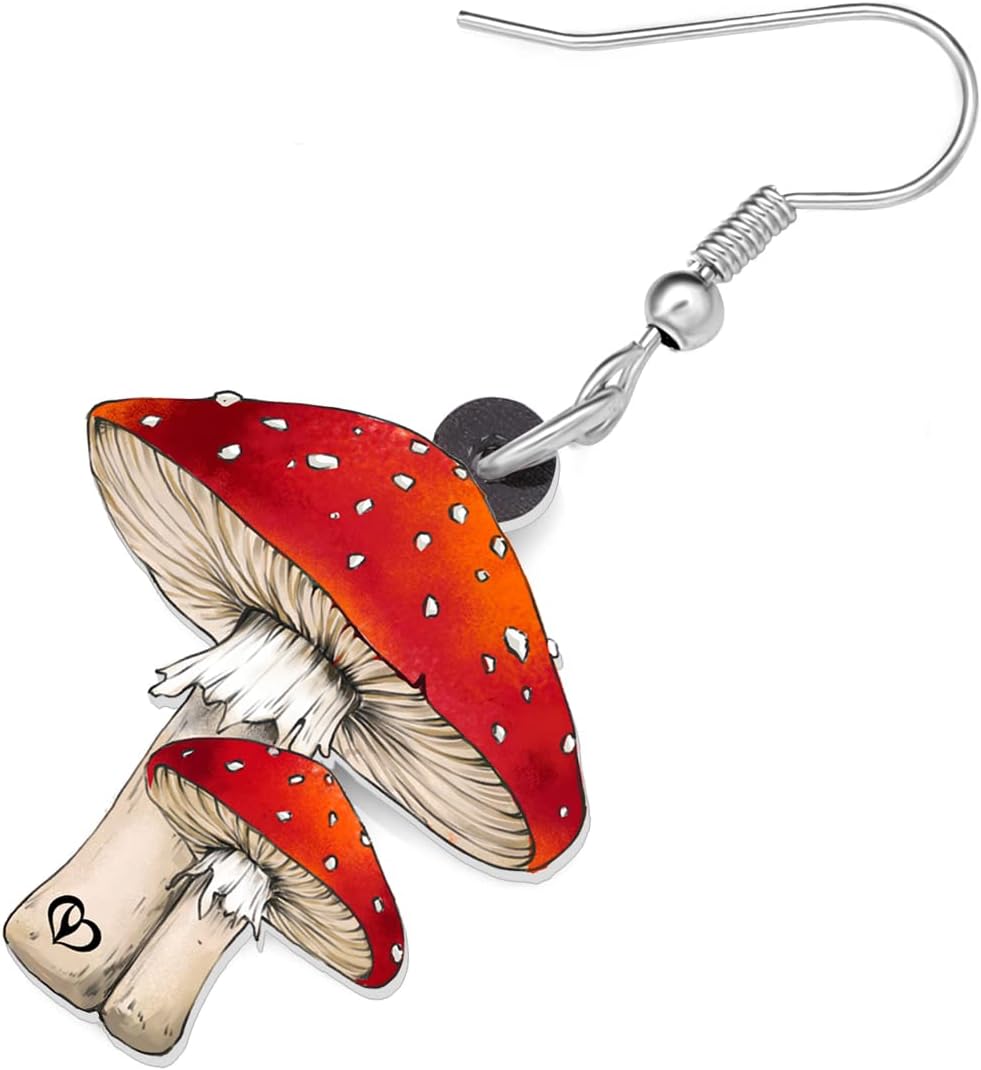 Acrylic Cute Creative Mushroom Dangle Drop Earrings for Women Mushroom Hypoallergenic Hook Earrings Jewelry for Gifts Party Charms - Image 3