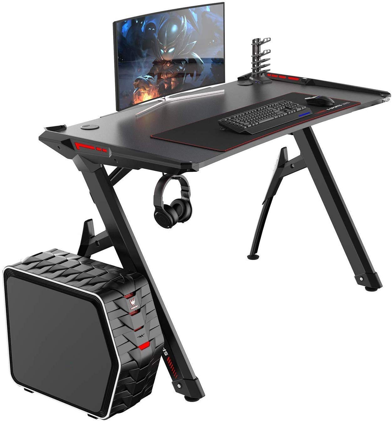 DlandHome 47 inches Gaming Desk PC Gaming Table Computer Desk