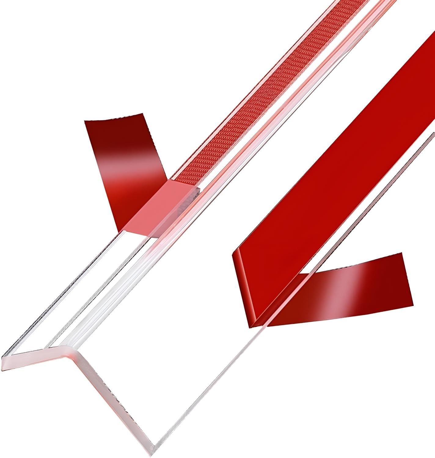 Sztywne listwy narożnikowe z PVC, Plastikowe listwy wykończeniowe Ochraniacze narożników do ścian Blaty robocze Zestaw przezroczysty, 3 sztuki w różnych rozmiarach(100cm/39.4in)
