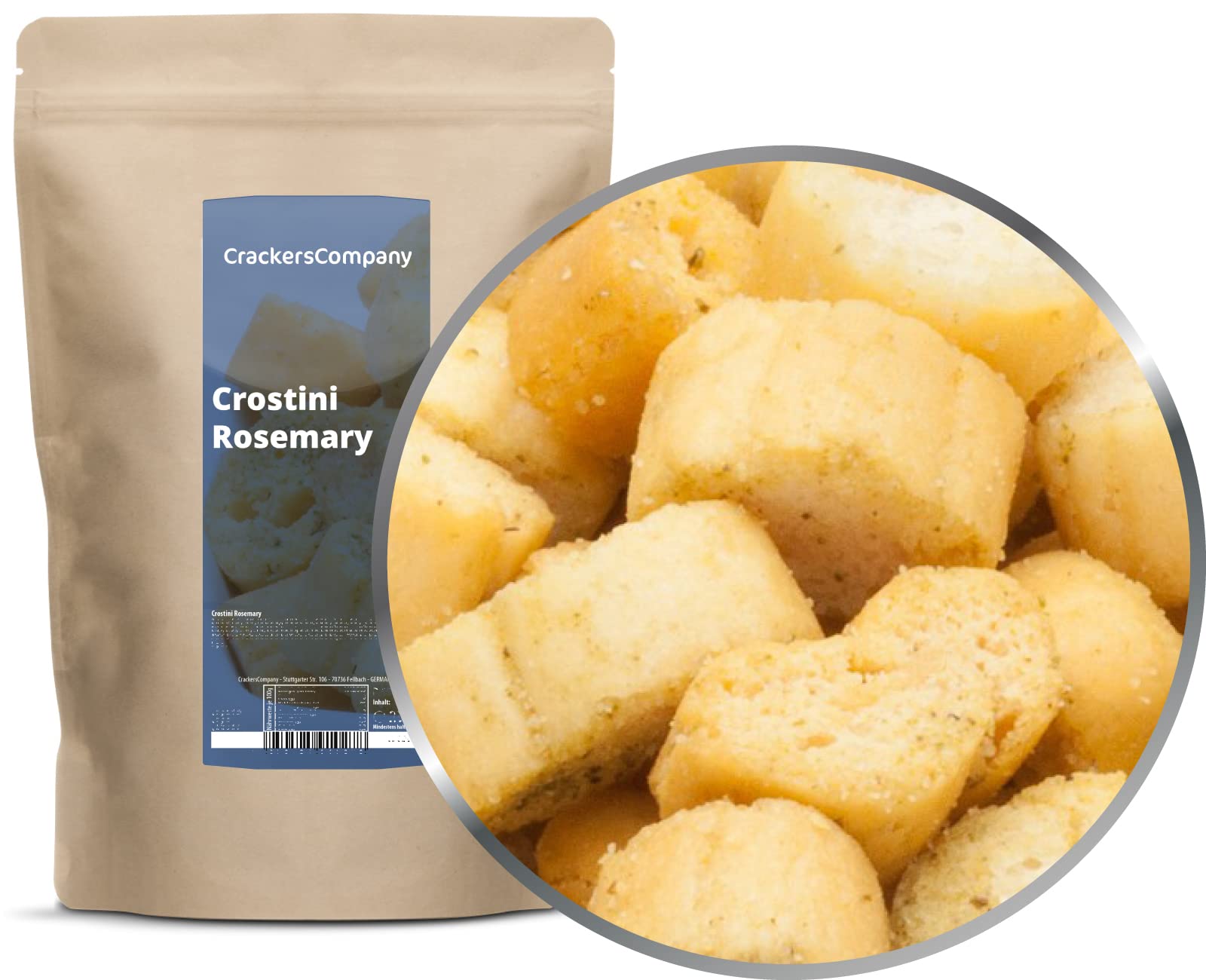 3 x 200g Rosmarin Croutons Semmelwürfel vegetarisch vegan und laktosefrei für Salat Suppe Knabberei