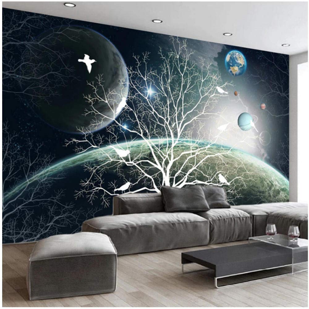 Amazon Xbwy 装飾壁画 カスタムサイズ壁画壁紙3d地球星木花と鳥写真壁紙リビングルーム 400x280cm 壁紙 Amazon Xbwy 装飾壁画 カスタムサイズ壁画壁紙3d地球星木花と鳥写真壁紙リビングルーム 400x280cm 壁紙