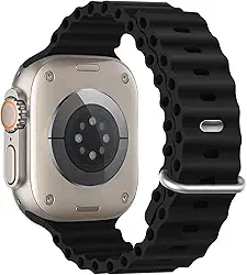 Pulseira esportiva de silicone Ocean – compatível com Apple Watch Ultra 2/Ultra de 49 mm, 45 mm, 44 mm e 42 mm, para iWatch Ultra 2, iWatch Ultra séries SE 9/8/7/6/5/4