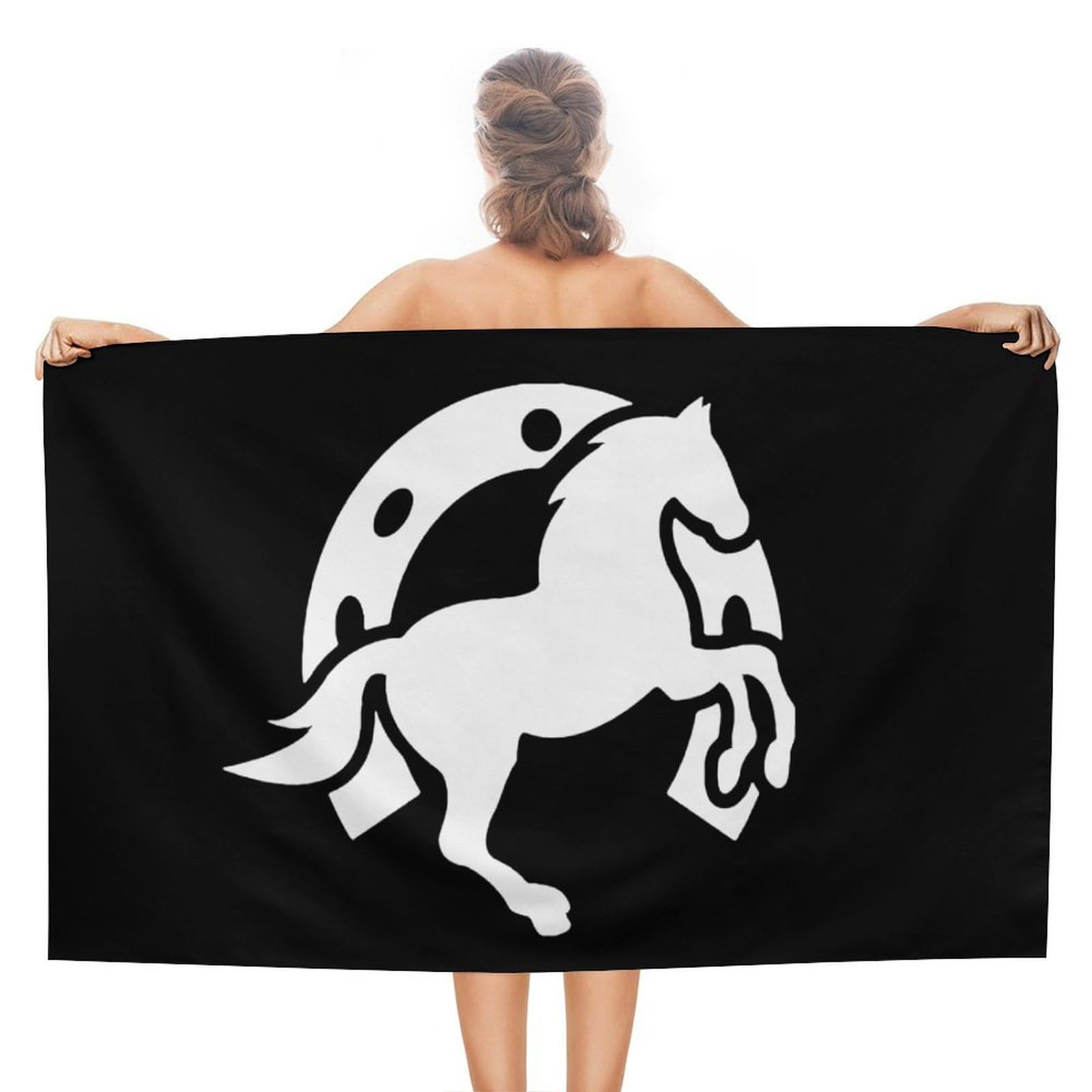 CGSBNGHA Horseshoe Horse Beach Towels Soft Bathroom Bath Pool Swim Towels for Women Men