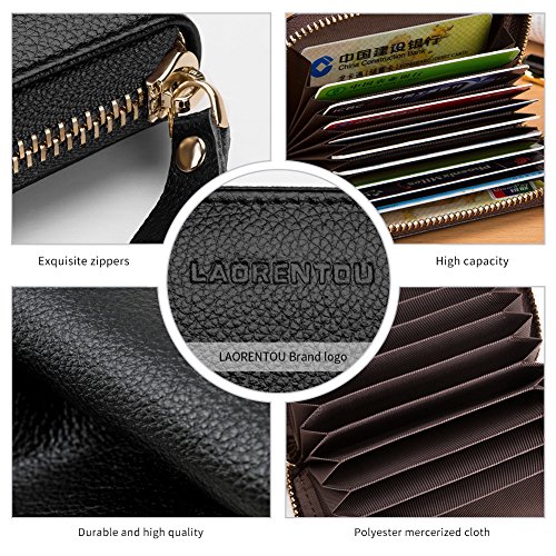 LAORENTOU Men Wallet Genuine Leather Card Holder for Male Brand Business Driver License Credit Card Case Holder (Black) - Image 6