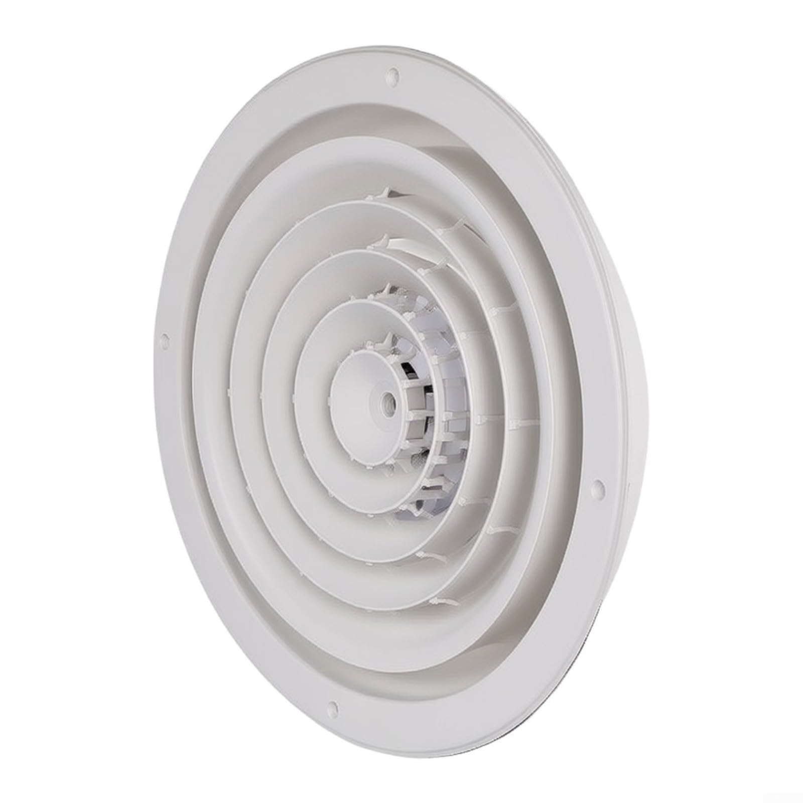 Griglia di ventilazione a soffitto rotonda 405 mm in ABS con distribuzione dell'aria regolabile per climatizzatori centrali e sistemi di ventilazione, bianca, adatta per casa e ufficio (405