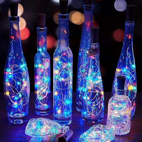 Image of Lexton 20 LED Wine Bottle Cork Lights Copper Wire String Lights (Multicolor, Pack of 2)