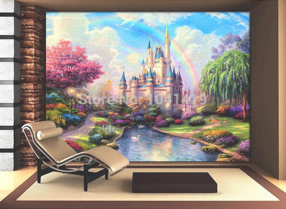 Décoration murale château 3D WLLLO pour agrandir visuellement un salon au mur trop vide