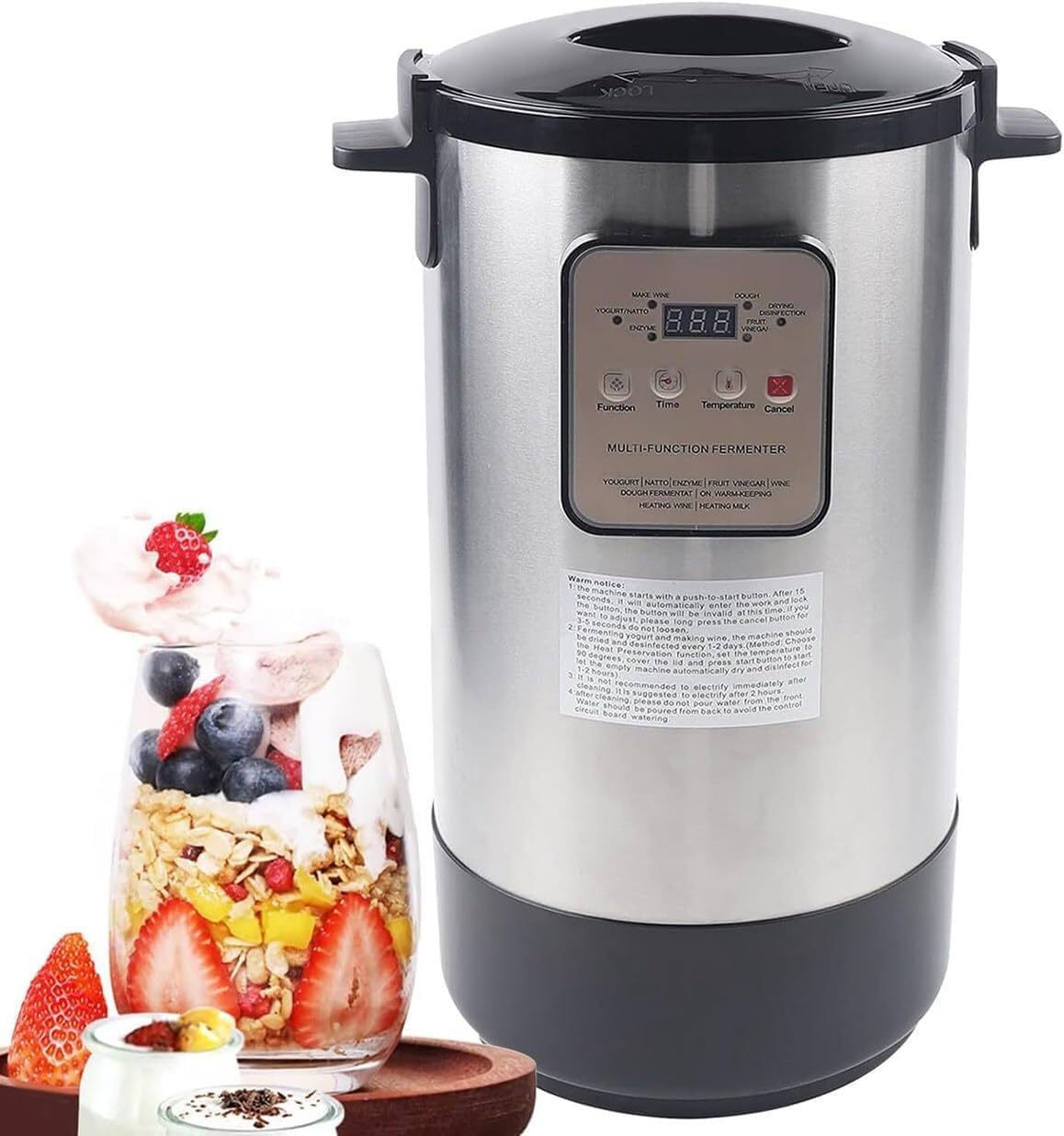 12L Commercial Fermenter Machine, Electric Yogurt Maker Dough Fermentation Natto Rice Wine Fermentation Machine, 100W Yogurt Fermenter with Temperature Control