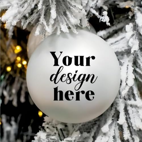 Qcofk2zl5cf0 - Adorno de bola de Navidad personalizada con texto fotográfico inicial, bola blanca personalizada para el árbol de Navidad, decoración