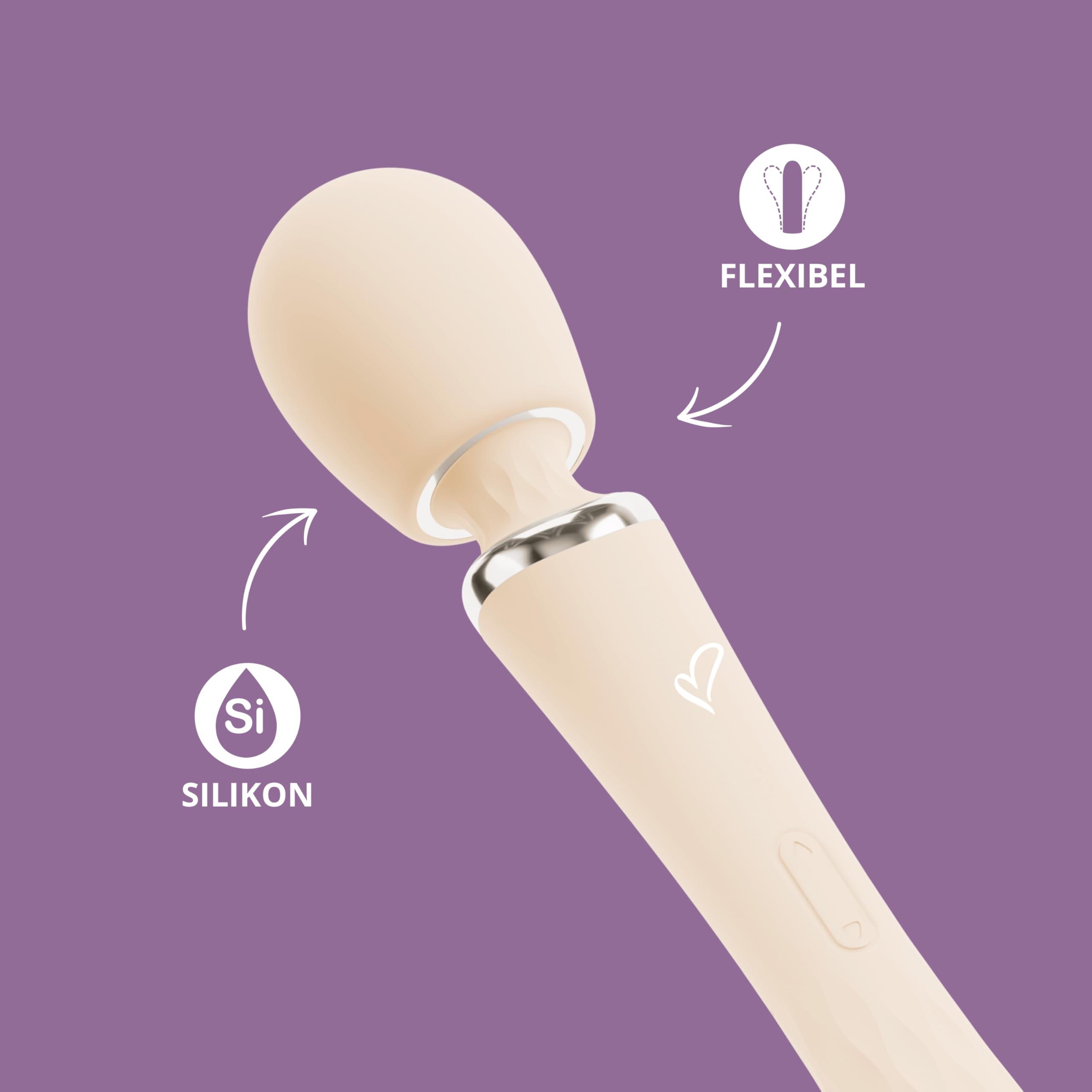 TAVIRO Big Wand Massager Vibrator beidseitig | Massagestab Klitoris-Stimulator | 9 Vibrationsmodi | Silikon wasserdicht wiederaufladbar USB-C | 31,7 cm