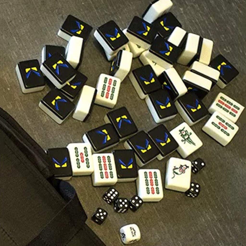 144 chiński mahjong, gry w płytki, gra planszowa do ręcznego pocierania z torbą do przechowywania, mata, inne akcesoria na imprezę, rozrywka, 42 mm