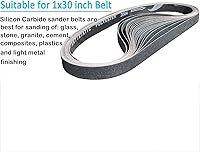 Vista 5 de Paquete de 24 correas de lijado de carburo de silicio de 1 x 30 pulgadas surtidas -120 240 400 600 800 y 1000 granos, bandas lijadoras de alto