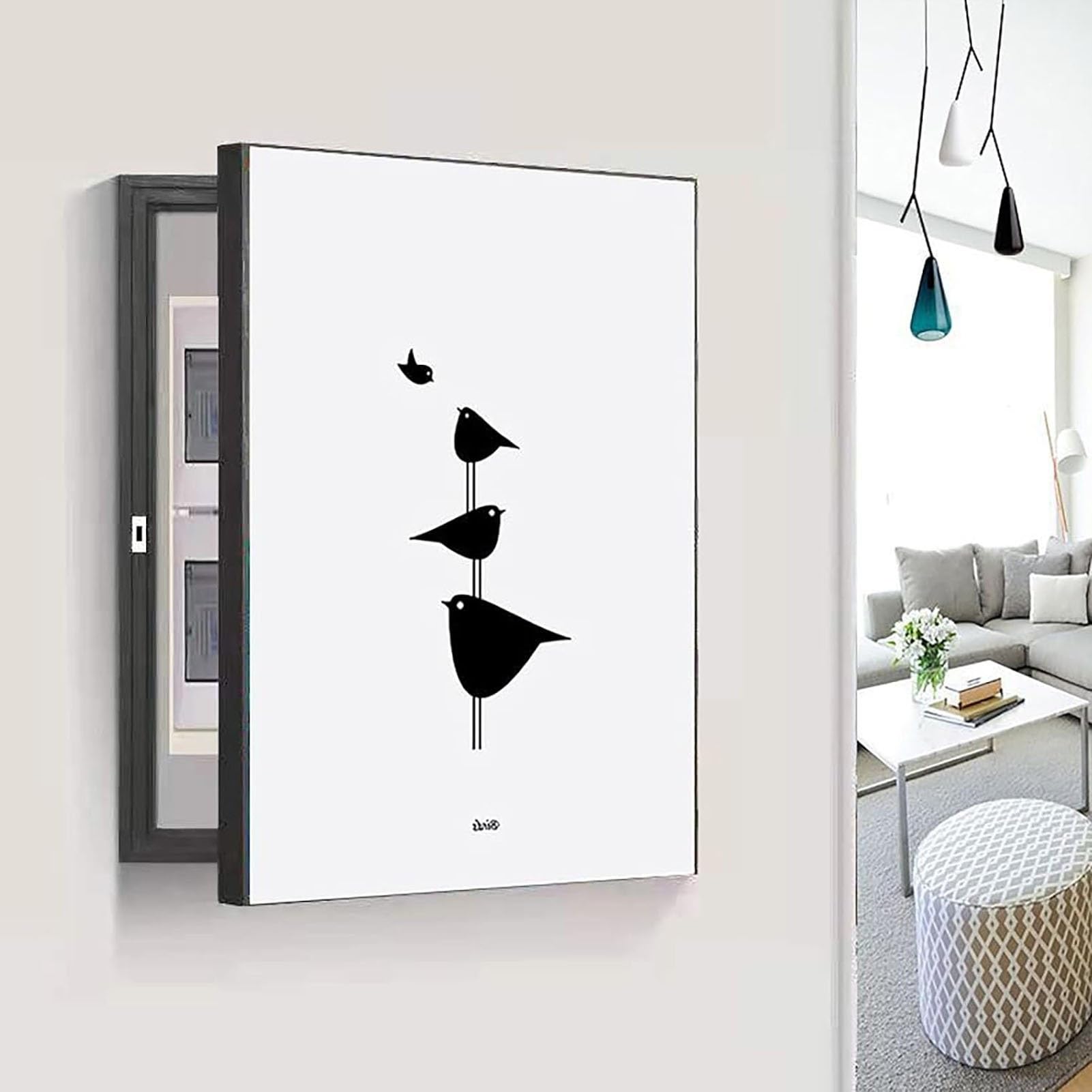 Decorative Electrical Panel Cover, Hidden Circuit Breaker with Crystal Film, Wall Mounted for Home Decor