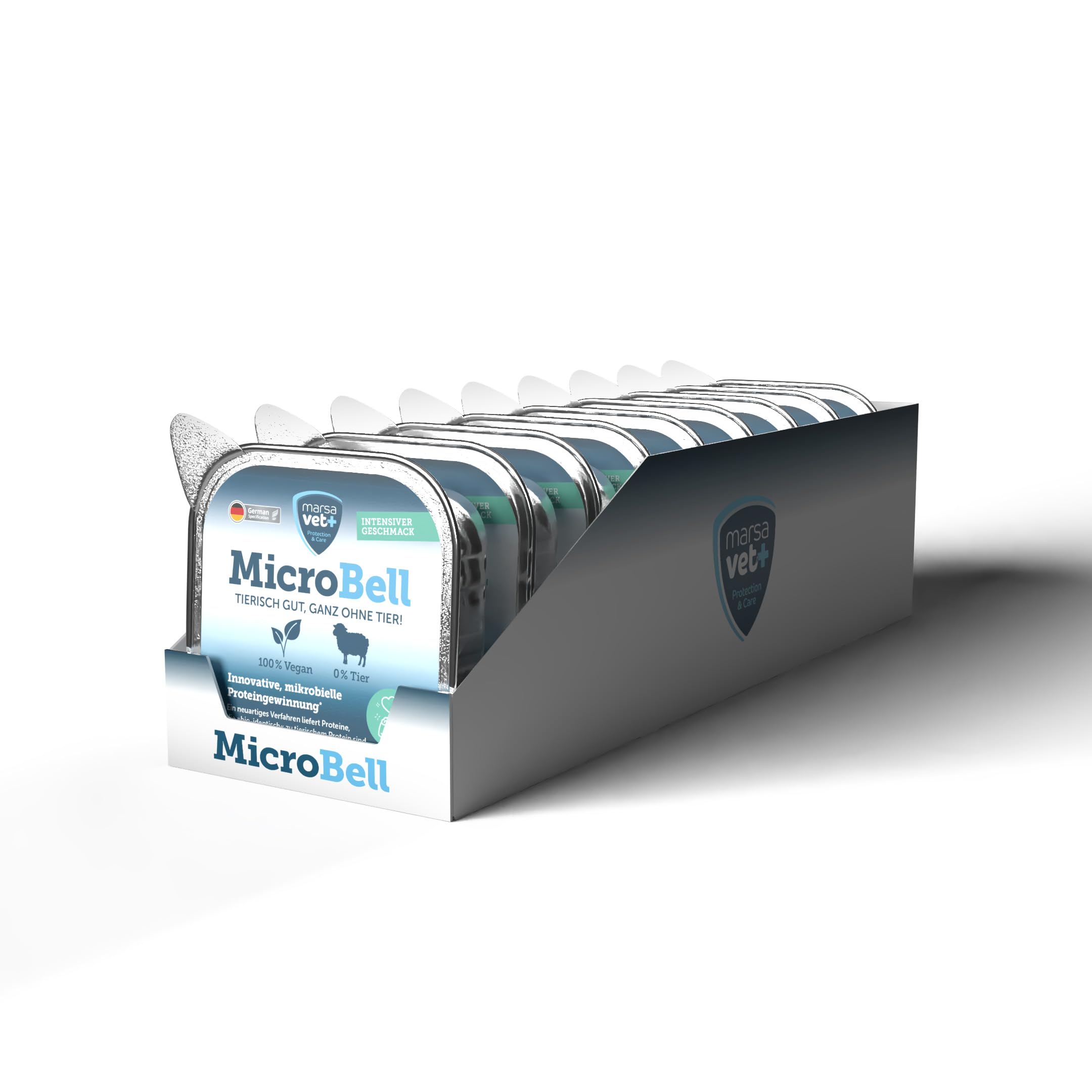 Marsavet - Nourriture humide végétalienne pour chien - MicroBell avec protéines microbiennes - 9 x 300 g - Nourriture humide hypoallergénique sans céréales ni gluten - Aliment complet et innovant pour