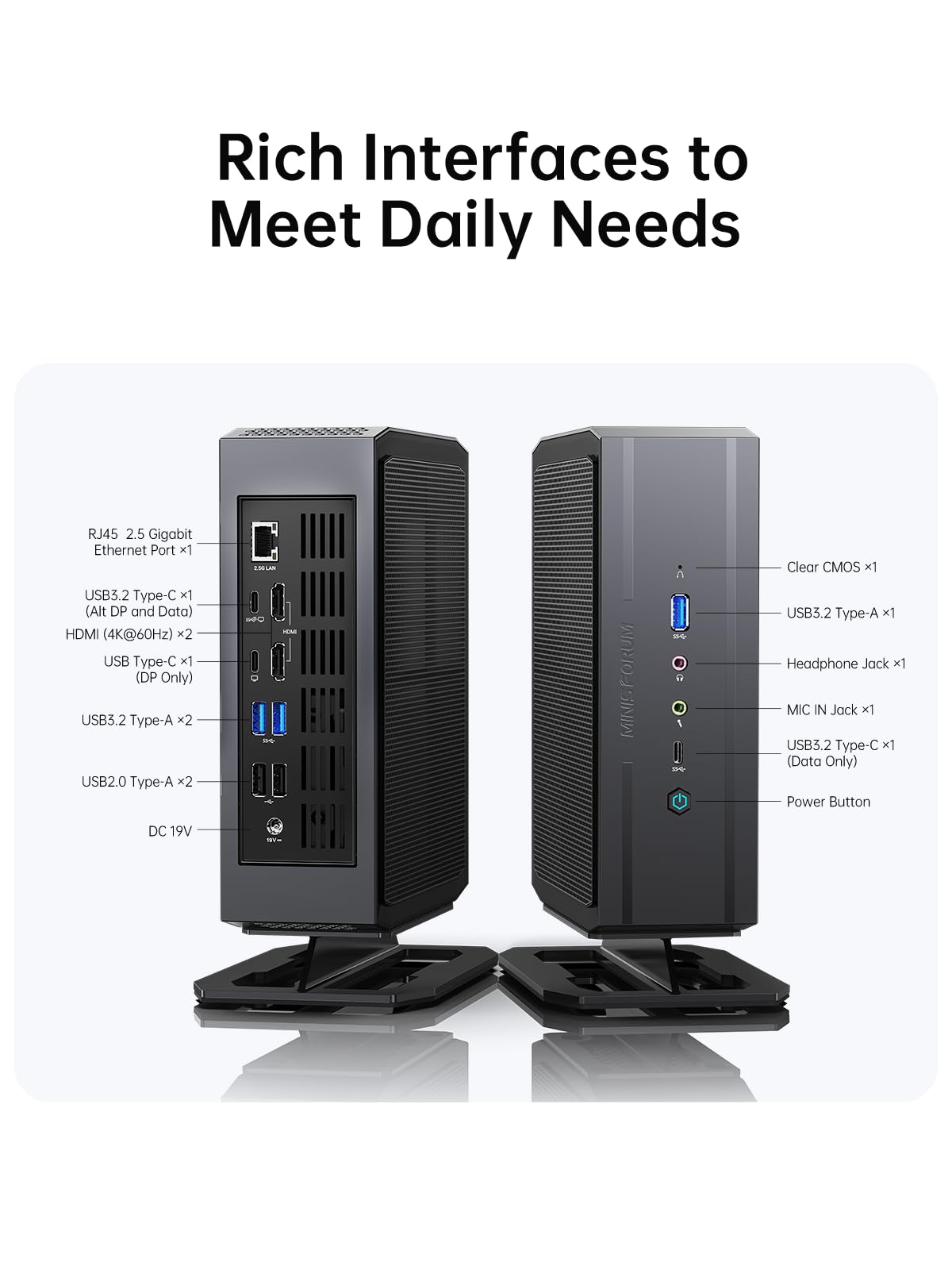 MINIS FORUM HN2673 ゲーミングミニPC i7 32GB MINIS FORUM HN2673 Mini PC 32GB RAM 1TB SSD with Intel Core i7