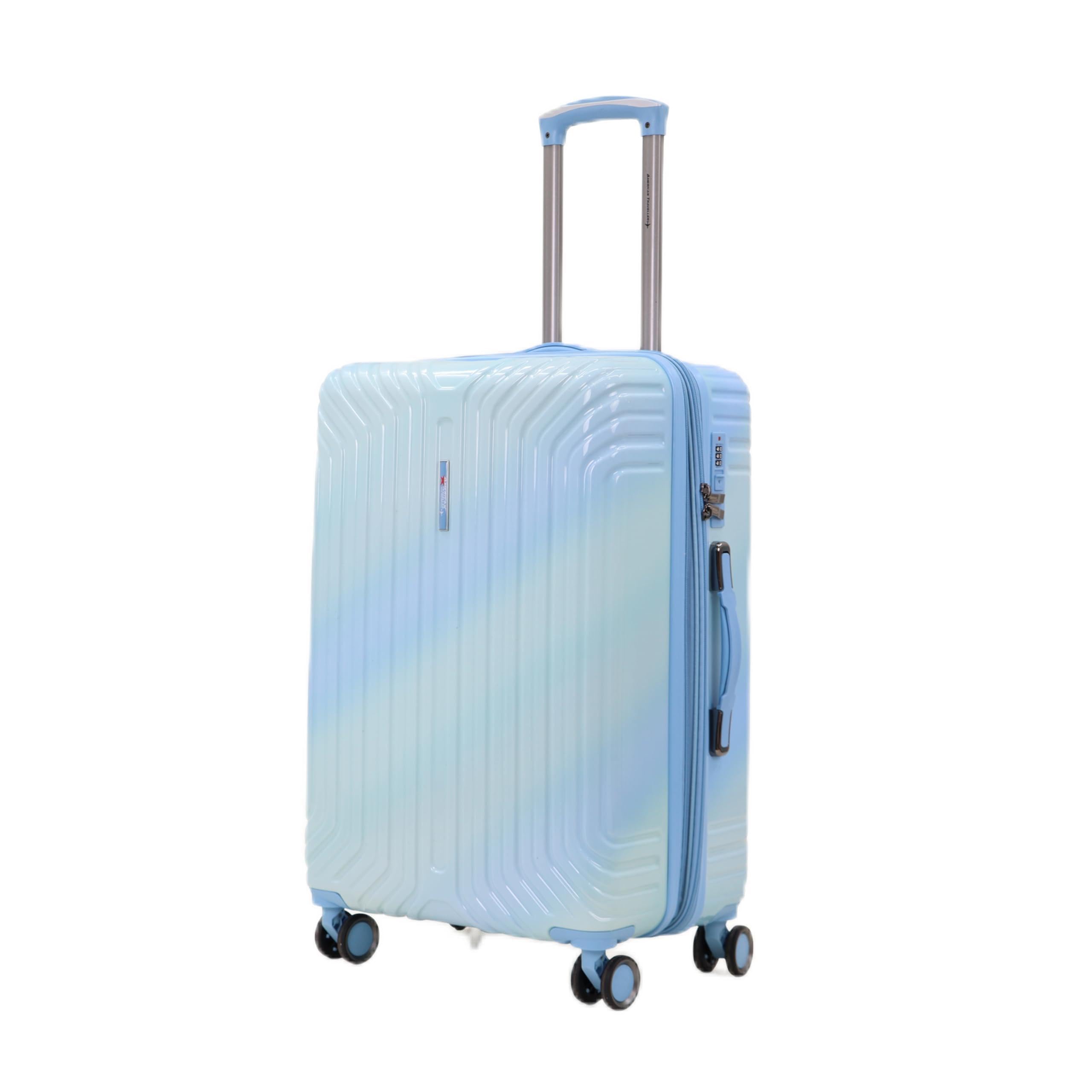 american traveller The Wonder Luggage Trolley Bags Single Small Polycarbonate Expandable Travel Suitcase | Lightweight Durable Hard Shell | TSA Type Lock | 360° Disc Spinner Wheels (20, Blue)-picture-30