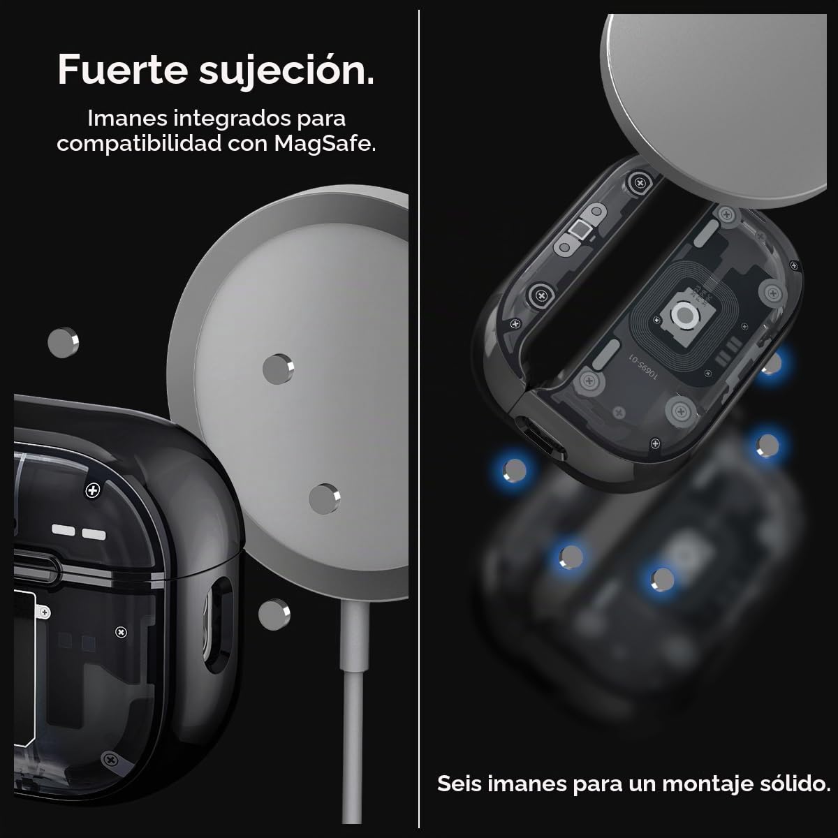 Spigen Funda Ultra Hybrid MagFit Compatible con AirPods Pro de 2ª generación (2023/2022) - Zero One Negro