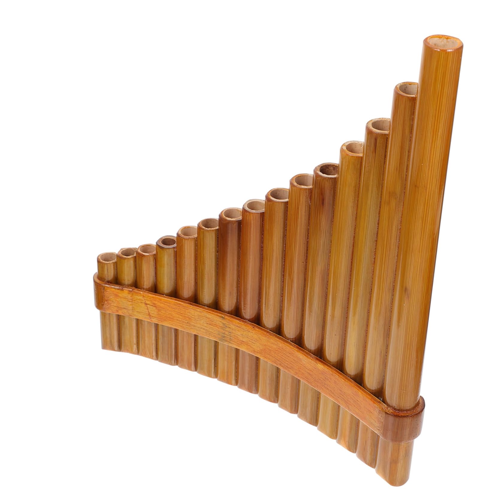 VANZACK Professionelle Bambus Panflöte G-ton für Anfänger Tragbare 15-rohr Panflöte Links Natürliche Holzfarbe Pädagogisches Holzblasinstrument für Schüler