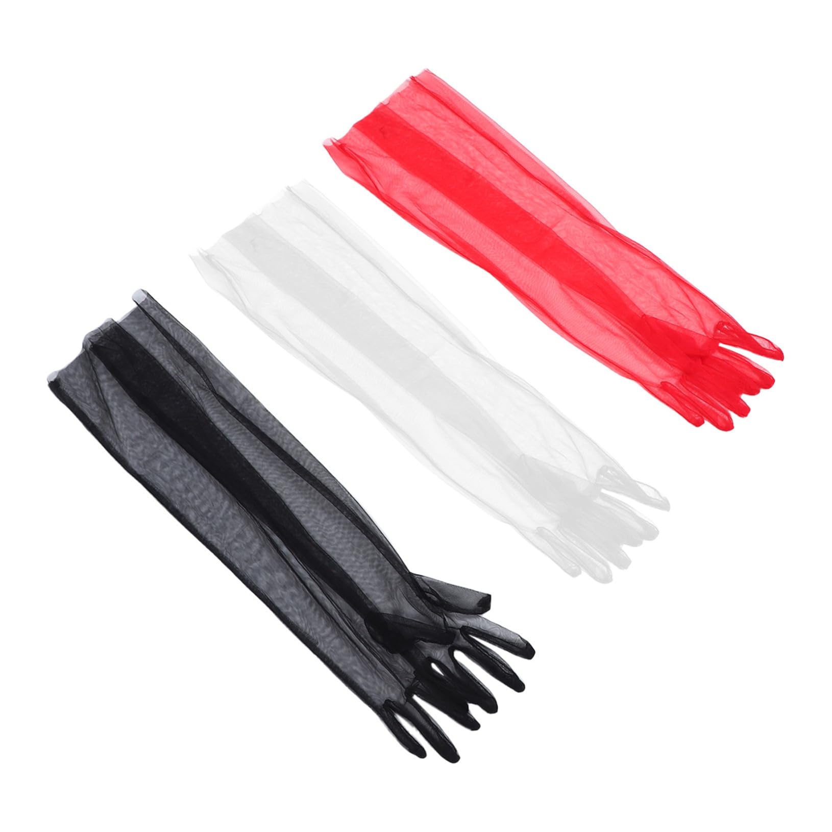 Healeved 15 Pares Guantes Largos de Tul para Novia Mangas de Malla Transpirable para Boda Fiesta de Té y Disfraz de Halloween Cubre Brazos Elegantes para Mujer