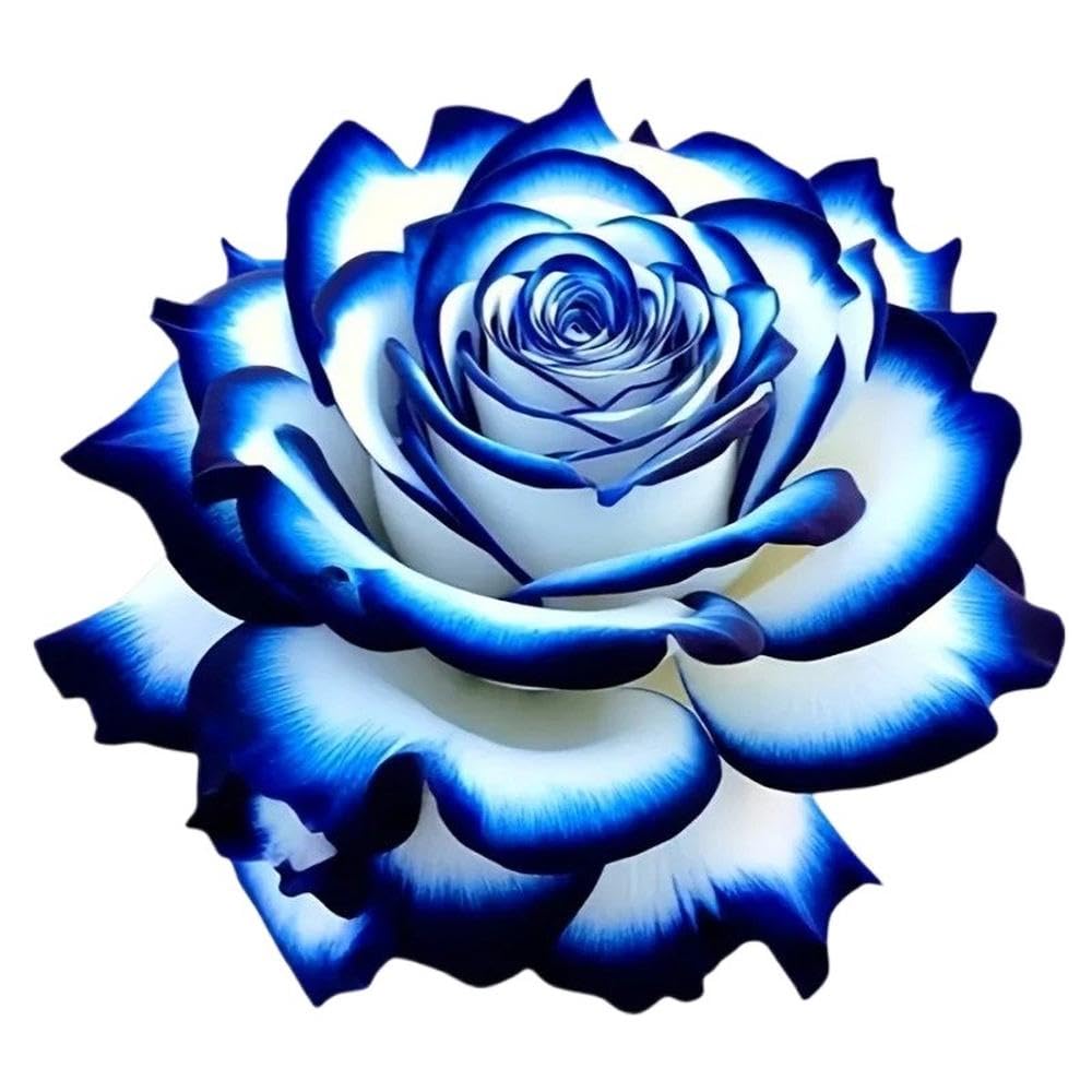 Blue Rose Pattern Vinyl Sticker Waterproof Scratch Resistant Decal for Cars Motorcycles Trucks