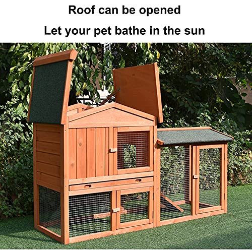 Hühnerstall Aus Holz, Kaninchenkäfig Im Freien, Zweistöckiges Haustierhaus Mit Wasserdichtem Dach Und Mehreren Türen… – Bild 8