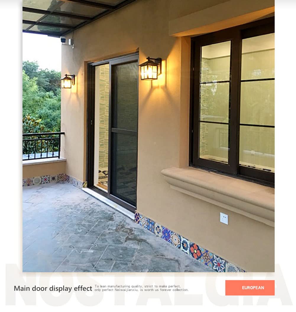 Außen Vintage Wandleuchten 10.4 "H Wasserdicht Schwarz Wandhalterung Porch Lights Europäische Wandleuchte Außenwandlaterne für Garageneinfahrt Bauernhaus Restaurant