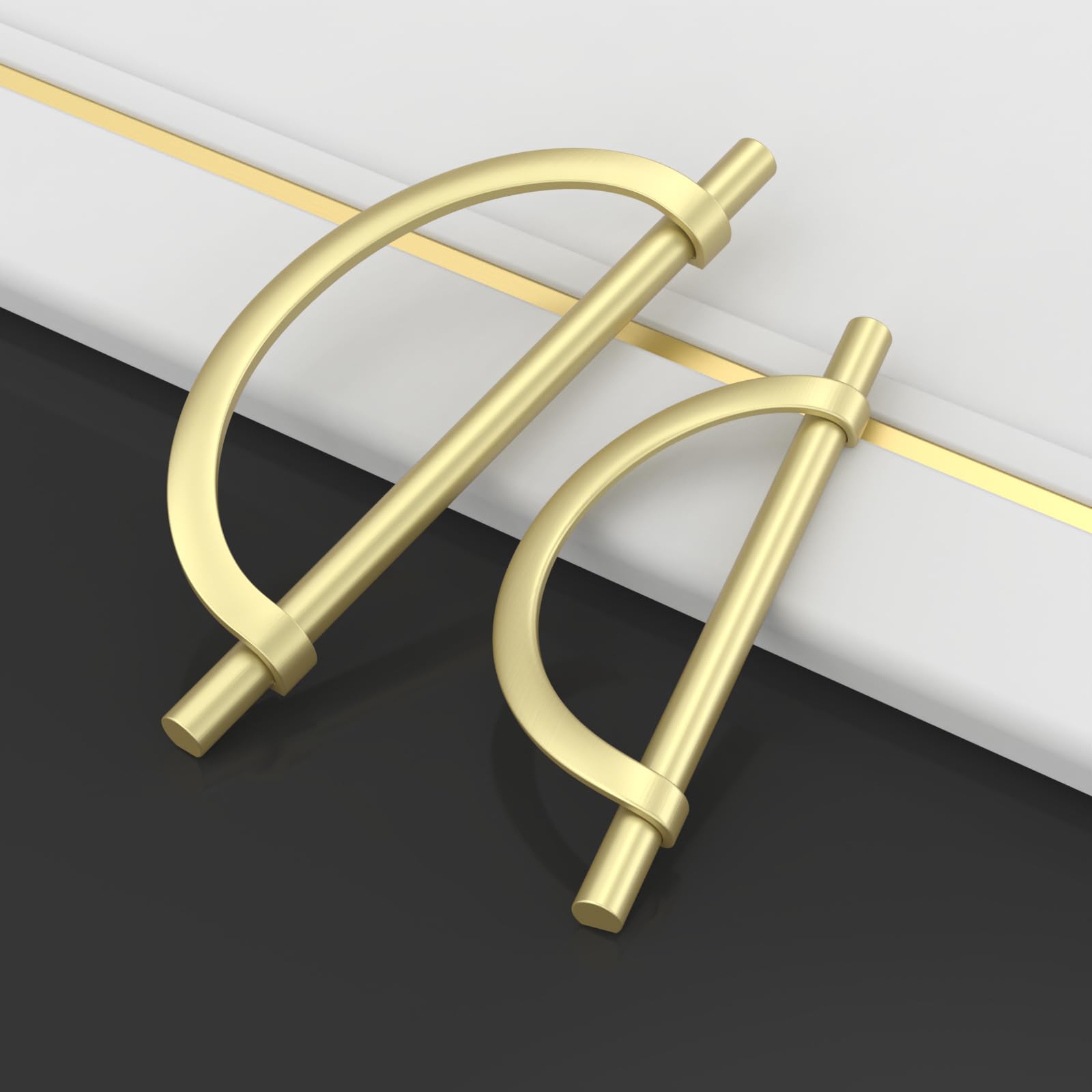 Amerdeco 6 pezzi Maniglie per Mobili da Cucina Distanza fori 160mm Oro Maniglie cucina armadietti in acciaio Lega di zincoper mobili da cucina per mobili UK0044…