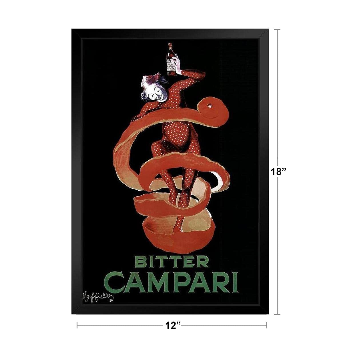 額縁付きポスター画　campari Amazon.co.jp: Leonetto Cappiello Bitter Campari ビンテージ