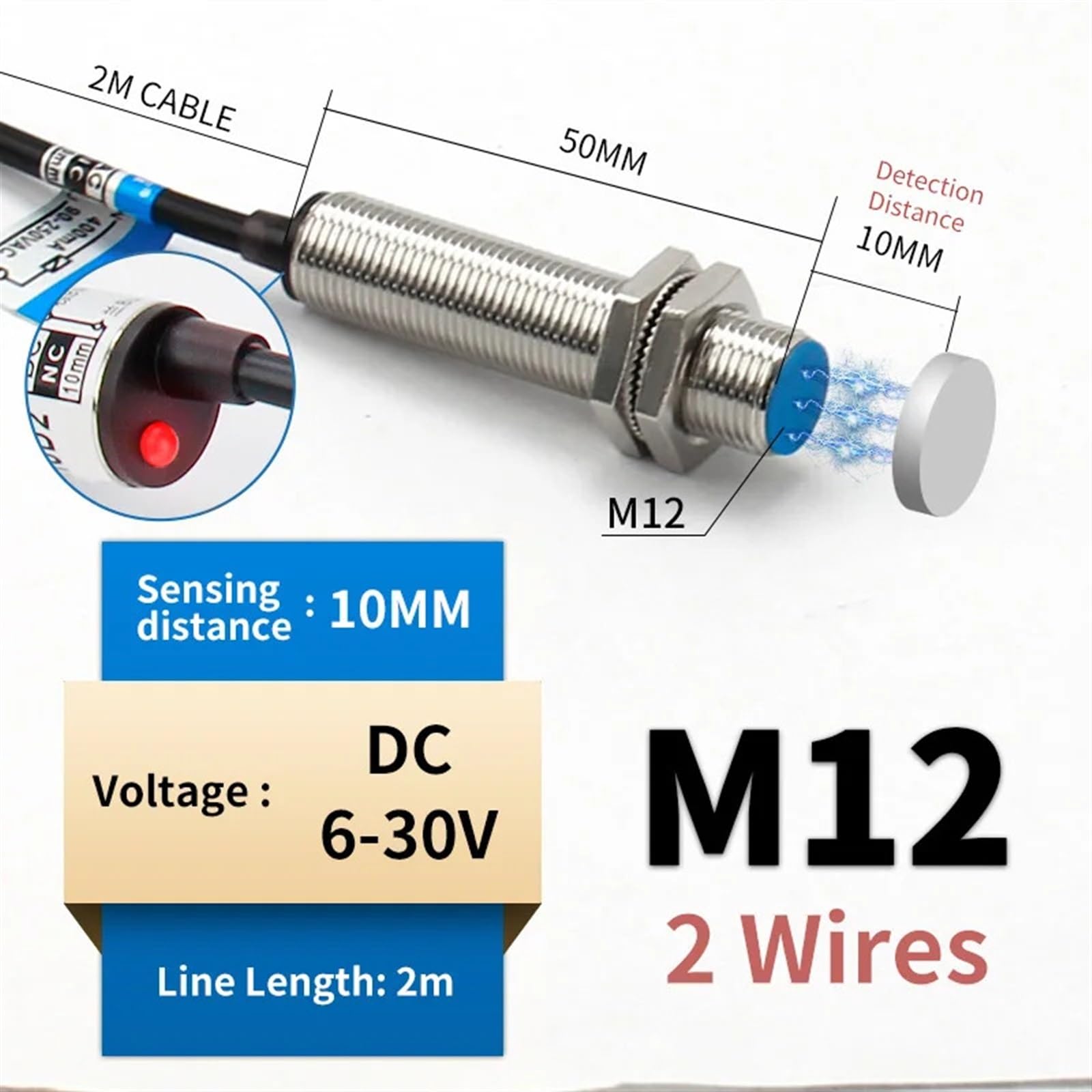 Sensore Di Prossimità Hall NJK-5002C - NPN, 10mm, DC6-36V, Per Rilevamento Magnetico E Controllo - Foto 3