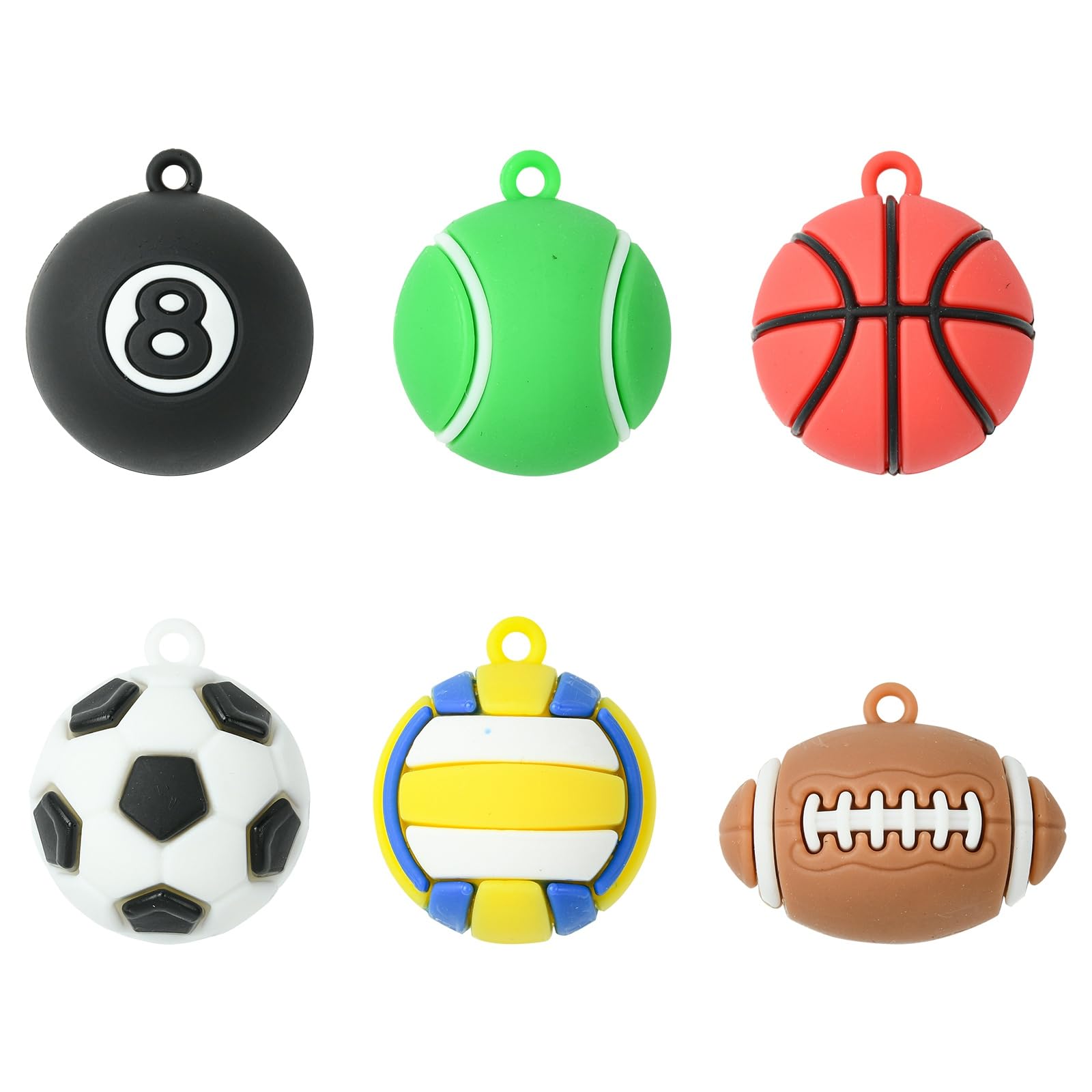 Stiesy 12Pcs Sport Ball Charms Basketball Football Charm Bulk 3D Ball Volleyball Rugby Tennis Pendant for Jewellery Making Crafts DIY Bracelets Necklace Earring