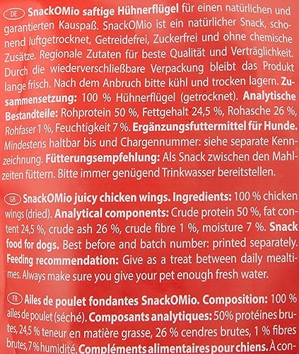 SnackOMio - Premium dog snack - juicy chicken wings, grain-free, 1 pack (1 x 500g), 500 count (Pack of 1) - Image 4