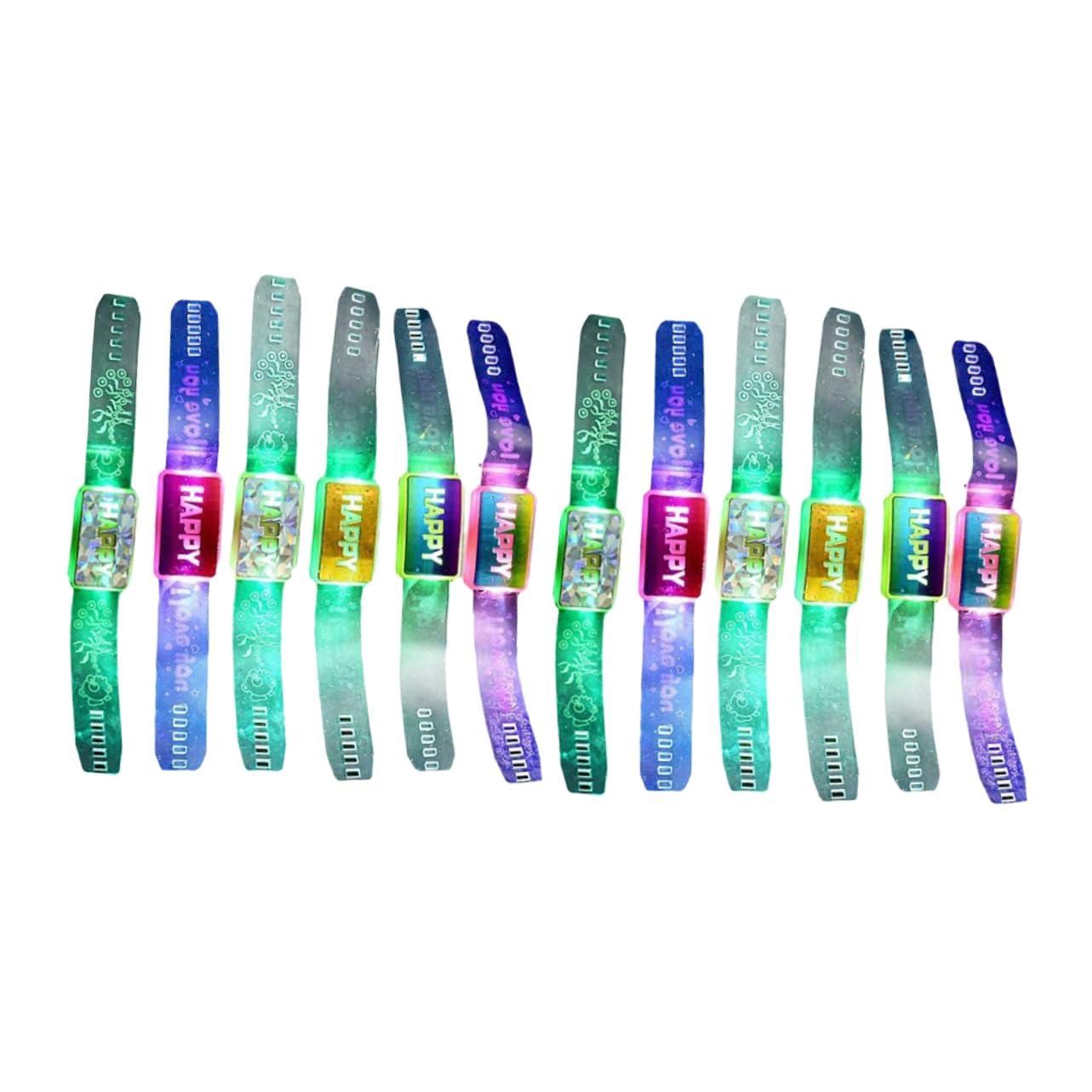 KOMBIUDA 12 Piezas pulseras luminosas para conciertos juguetes luminosos juguetes flash pulseras LED juguetes LED pulseras fluorescentes pulsera de juguetes pulseras luminosas de concierto