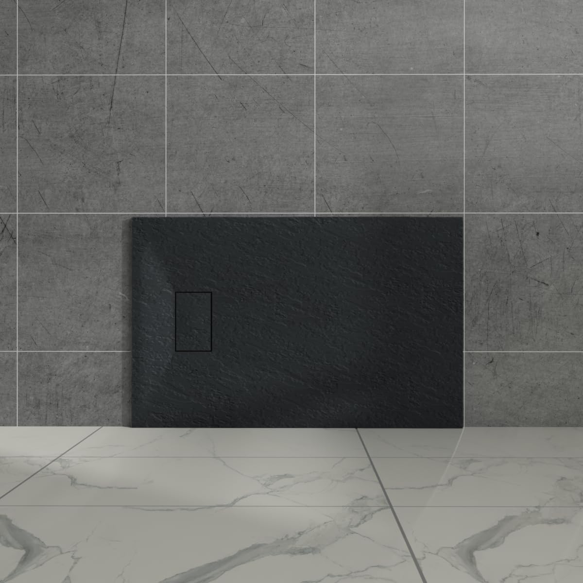 Aquariss Black Rectangular Shower Tray 1000X700mm With Waste