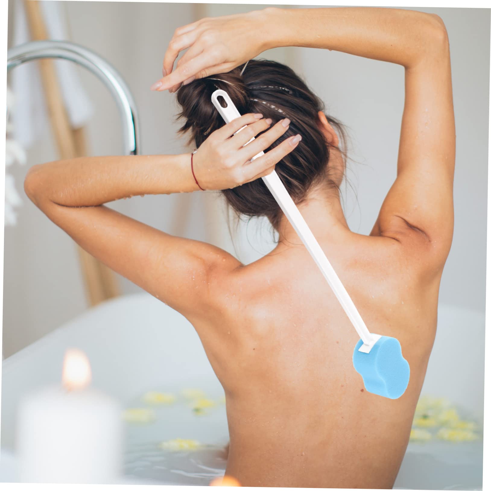 SHERCHPRY Shower Back Scrubber with Long Handle Exfoliating for Soft Bristles for Gentle Cleaning for Womens Bathing Routine