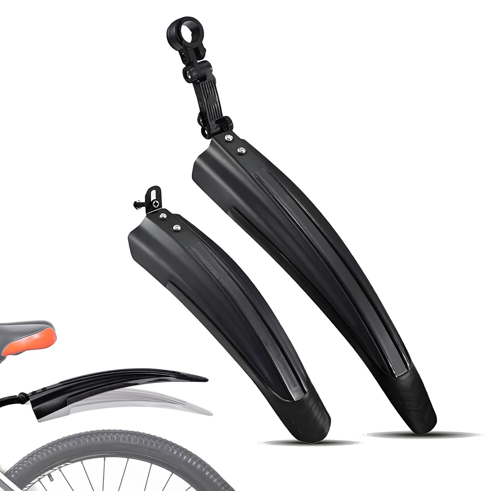 RQLCS Bike Mudguard Set for Merida Ninety SIX RC XT, Front and Rear Bicycle Fenders Mud Guard Adjustable Bike Mudflap Mountain Road Bike,A-Black
