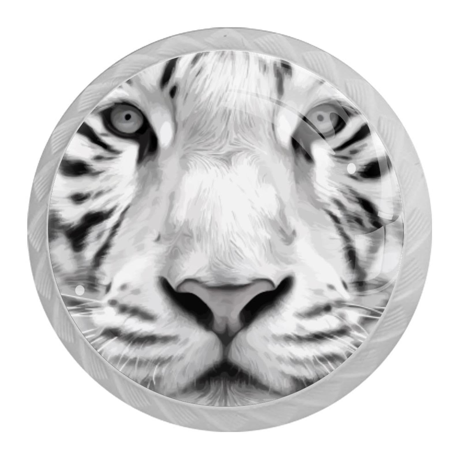 Tqmspg 4 Pieces Drawer Pulls Tiger Door Knobs Dresser Handles for Kitchen Wardrobe Cupboard Hardware Furniture