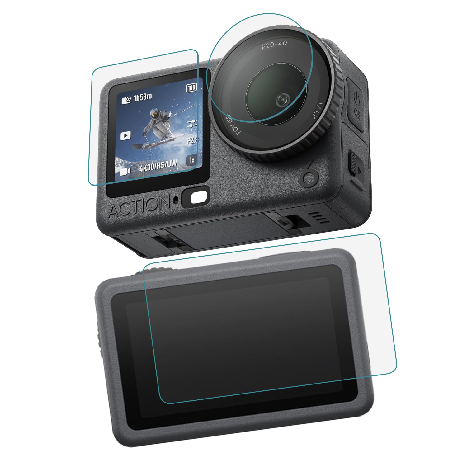 POPIO Military-Grade Gorilla Tempered Glass for DJI Osmo Action 6 Action Camera (Transparent) Edge To Edge Full Screen Coverage With Installation Kit, Complete Set Of 3 Glass-image-39