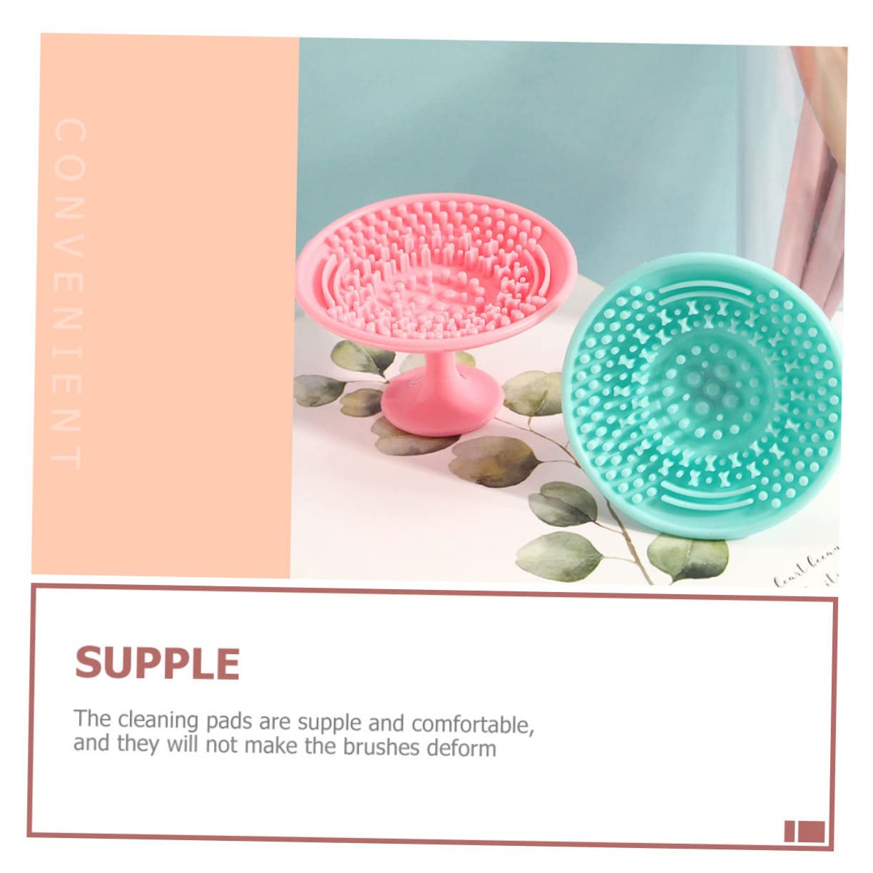 FRCOLOR 24pezzi Tappetini Silicone Per Pulizia Pennelli Trucco Strumento Maneggevole Per Lavare Accessori Cosmetici Per Ombretti e Sopracciglia