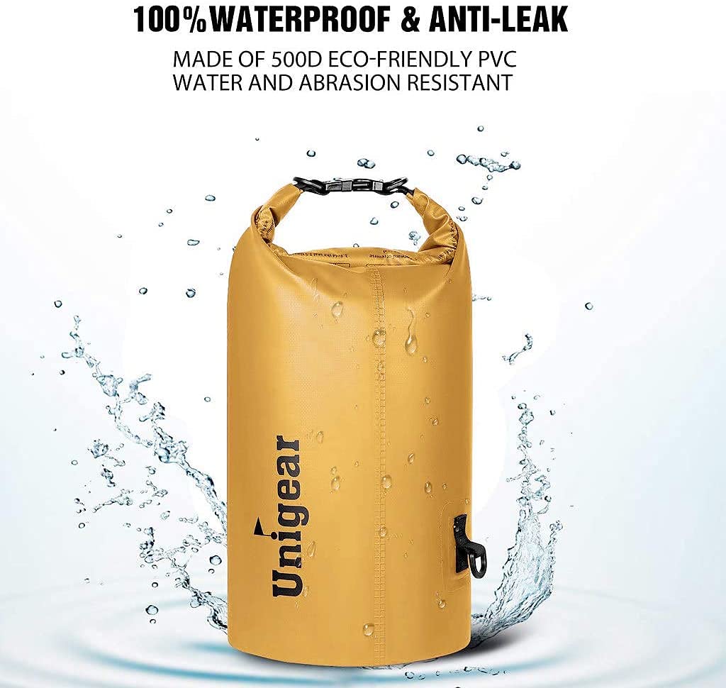 Unigear Borsa Impermeabile (2L/5L/10L/20L/30L/40L/55L) per Attività all'Aria Aperta e Sport Acquatici, Campeggio, Kayak, Pesca, con Custodia Impermeabile per Cellulare