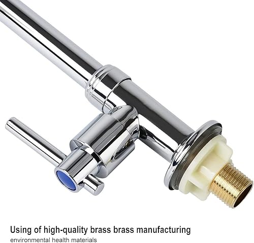 Miniatura 2 de Solo grifo de agua fría, grifo de un solo mango de arco alto para cocina, jardín, bar, barco al aire libre, cámper (líneas de suministro de agua