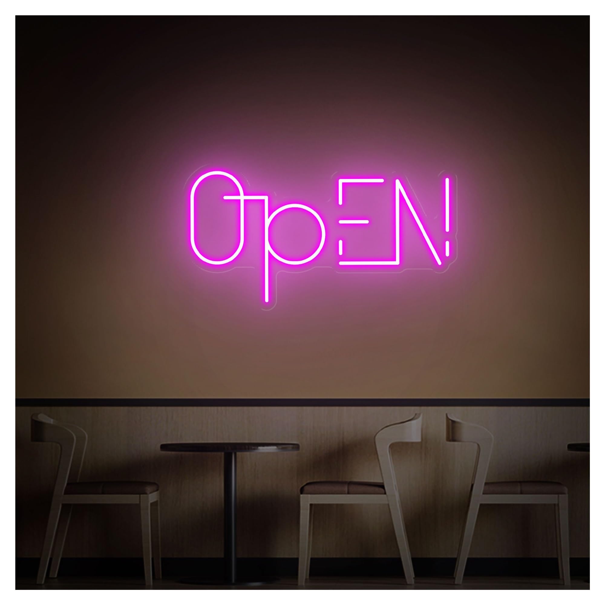 RONGCH Hanging Art Neon Signs Open Neon Sign, Suitable for Cafe Beauty Salon Bar Decor with Brightness Adjustable 50cm(F)