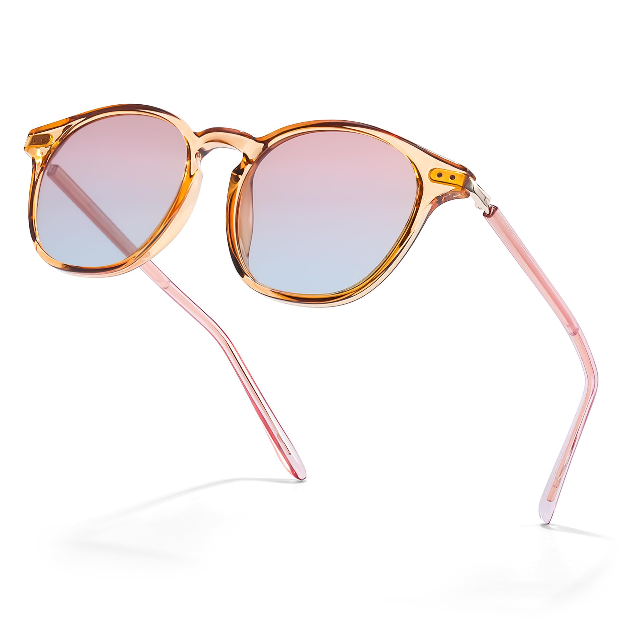 SIPHEW Classic Small Round Sunglasses for Women/Men, Retro Sunglasses Polarized UV Protection Lens for Outdoor/Driving