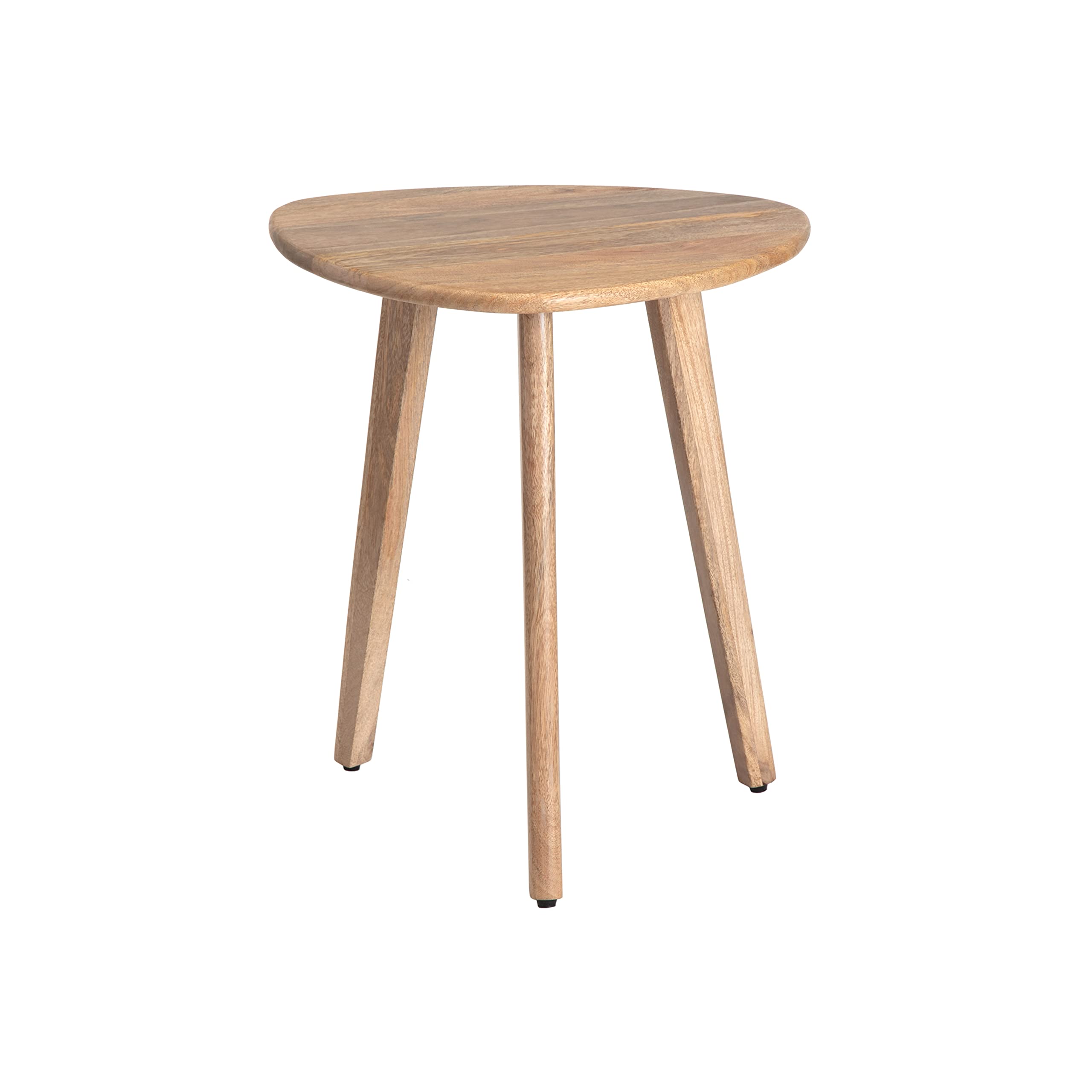 MH London Tri Pin Side Table I Handmade Natural Mango Wood, Naturally Moisture Resistant, Maintenance Free I Armstrong (Natural, 16" x 16" x 18")