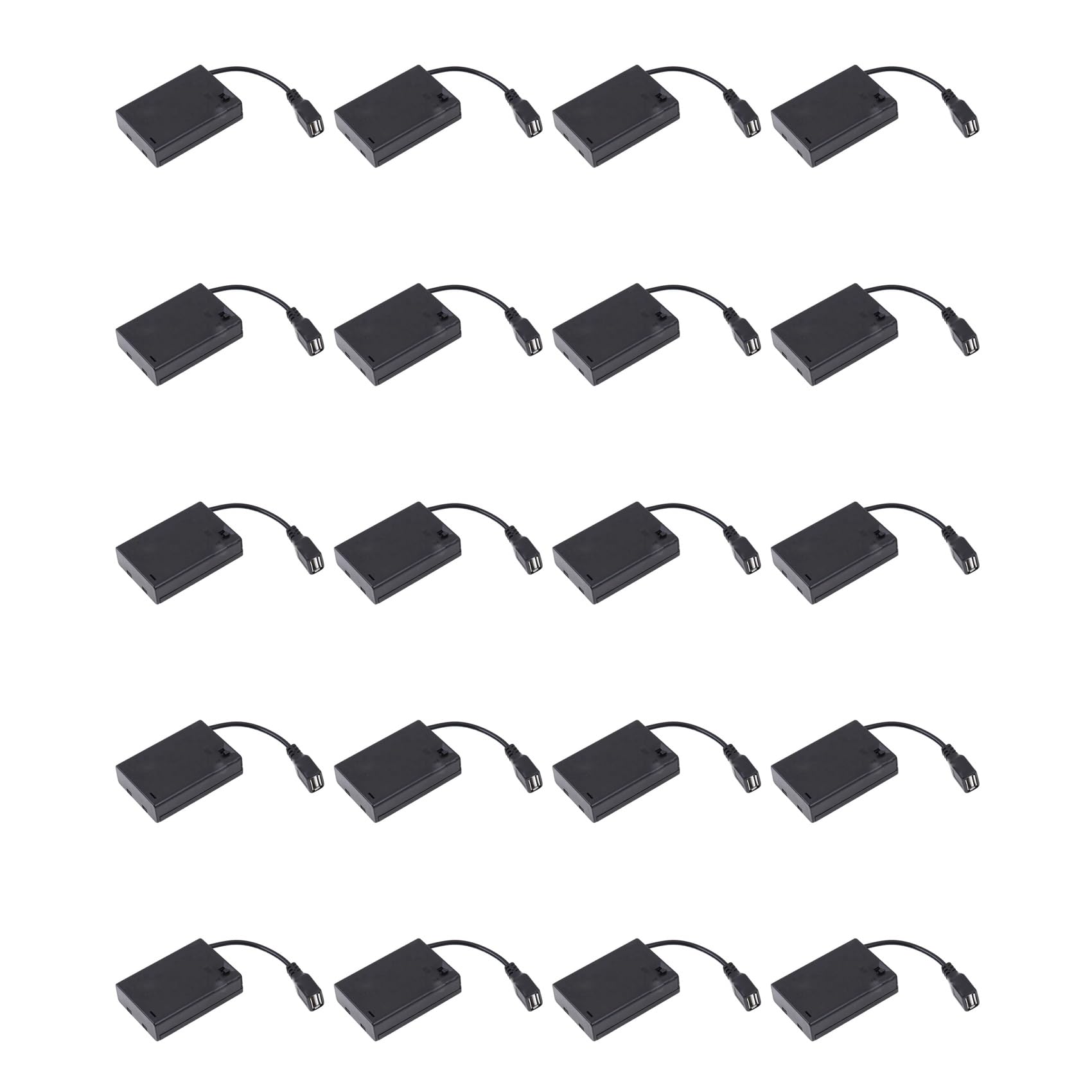 Jnchdghwa Women's Black 20Pcs 3Xaa Battery Case With Cover And Switch Connected To Usb Connector Usb Socket Battery Holder