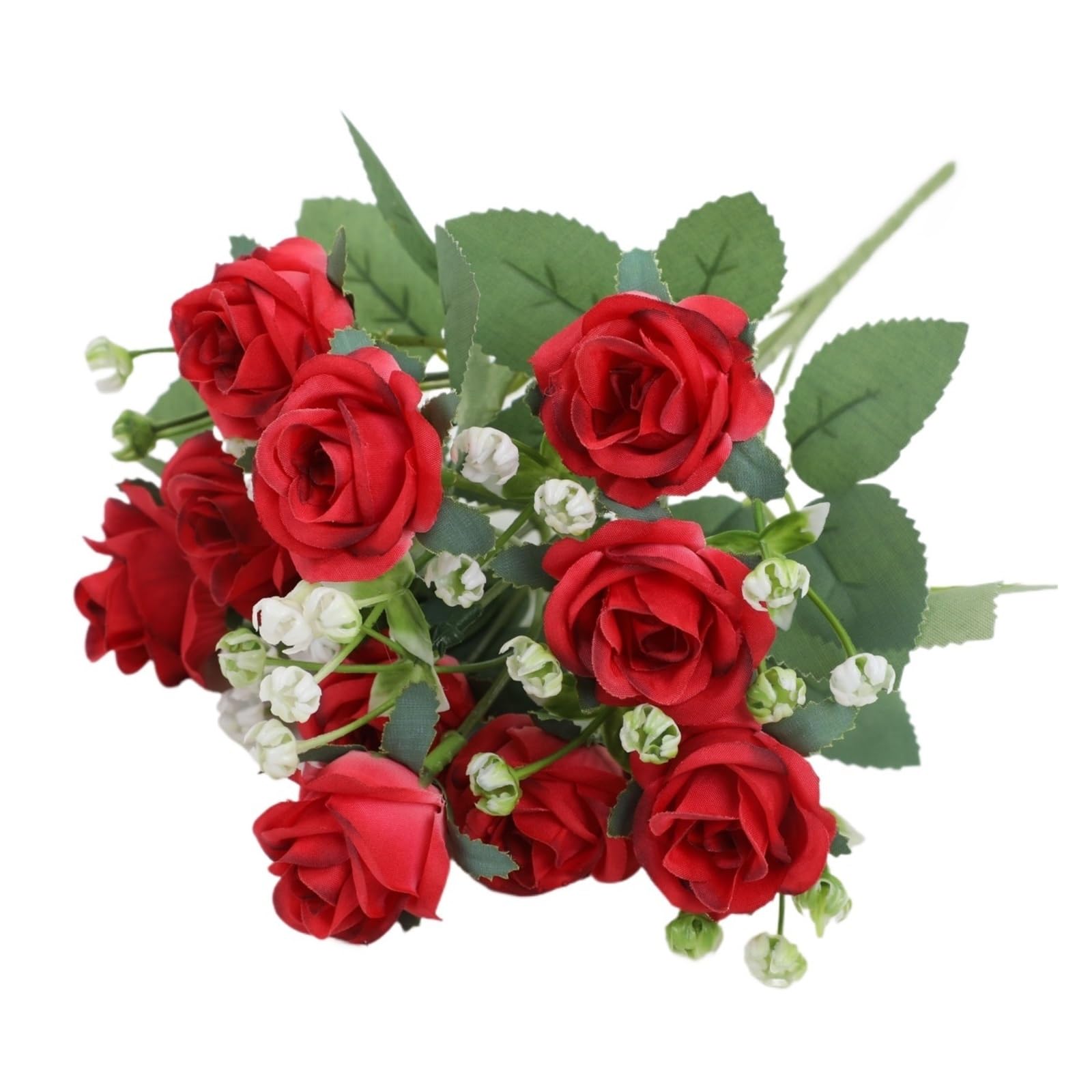 Casetlong 1Pc Artificial Flowers Bouquet 32CM Silk Fake For Home Decor Garden Wedding Decoration Flower Arrangement(Red)