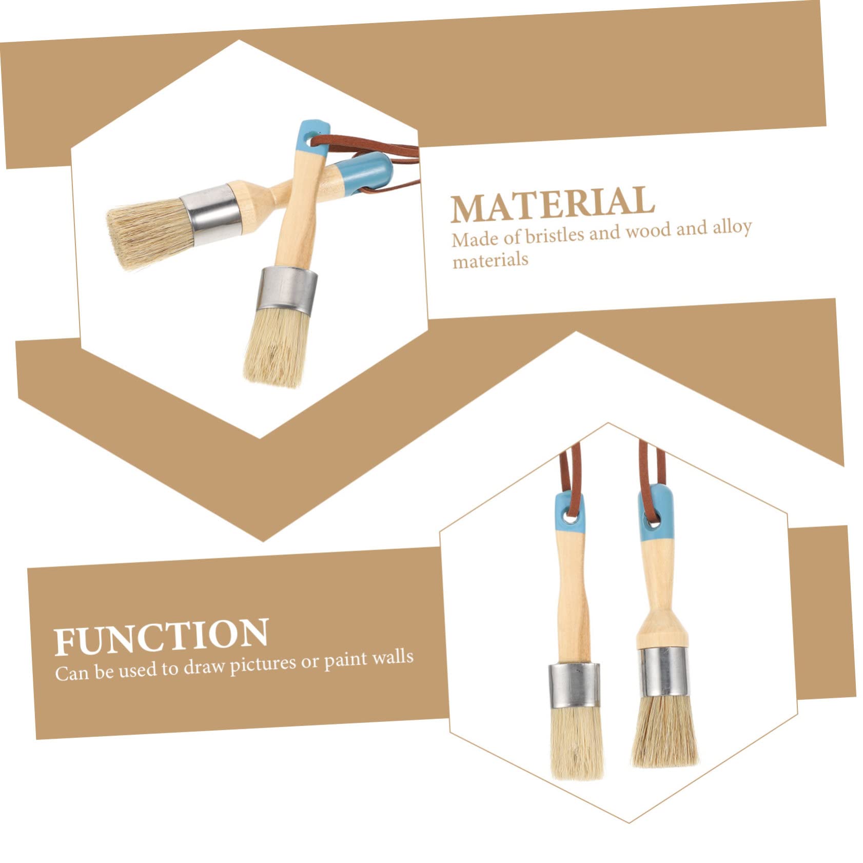 8 Pz Pennello Per Pastelli a Setole Pennello Per Cera Portatile Comodo Da Pittura Domestico Per Artisti Portatile Morbido Per Cera Di Legno