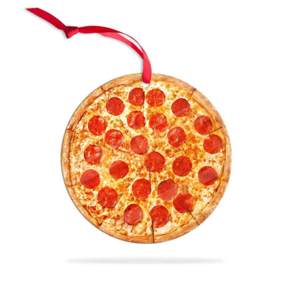 Ornements de pizza en acrylique pour sapin de Noël, décor gourmand rigolo